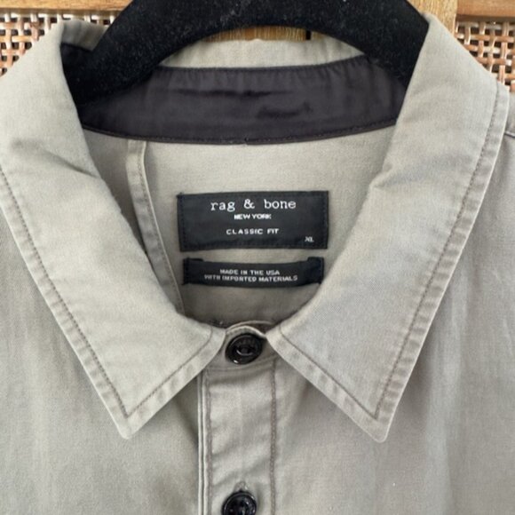 rag & bone - Mens Size XL Long Sleeve Button Down - Tan Canvas - Picture 3 of 4